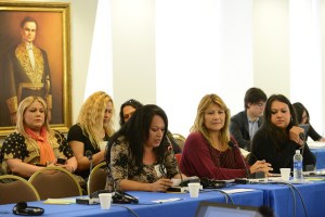 154 Período Ordinario de Sesiones, 16 de marzo de 2015   Petitioners: Yren Rotela (REDLACTRANS); Marcela Romero (REDLACTRANS); Gabriela Redondo (REDLACTRANS)    Photo credit: Daniel Cima 