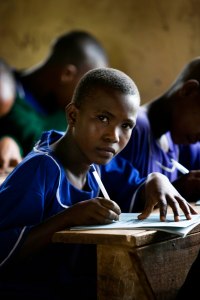 Nastura Jonas attends a class at Mukoyoni Primary school, Mukuyoni, Tanzania on the 12th January, 2010. Girls education project.